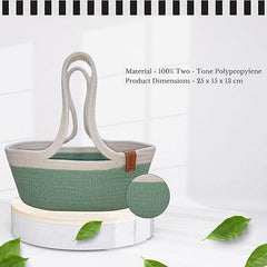 Enera Caddy Braid Basket olive Color 25(L) x 15(W) x 13(H) - enera