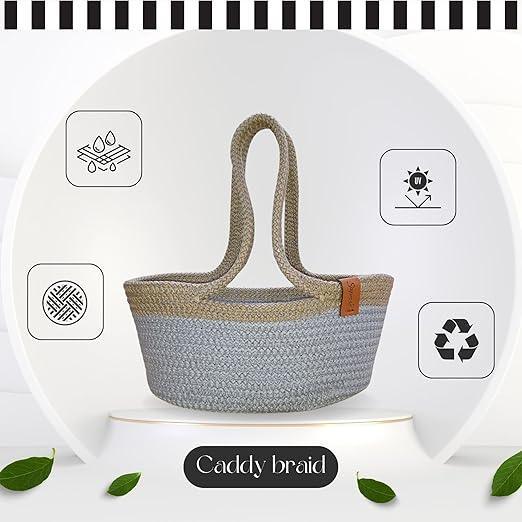 Enera Caddy Braid Basket Grey Color 25(L) x 15(W) x 13(H) - enera