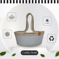 Enera Caddy Braid Basket Grey Color 25(L) x 15(W) x 13(H) - enera