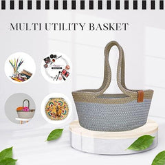 Enera Caddy Braid Basket Grey Color 25(L) x 15(W) x 13(H) - enera