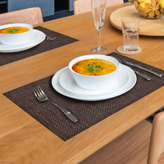 Enera Basketweave Black & Brown Size 30x45cm Table Mat - enera