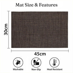 Enera Basketweave Black & Brown Size 30x45cm Table Mat - enera