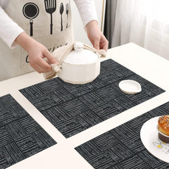 Enera Freelance Basketweave Black & White Color Table Mat 50962A - enera