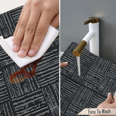 Enera Freelance Basketweave Black & White Color Table Mat 50962A - enera