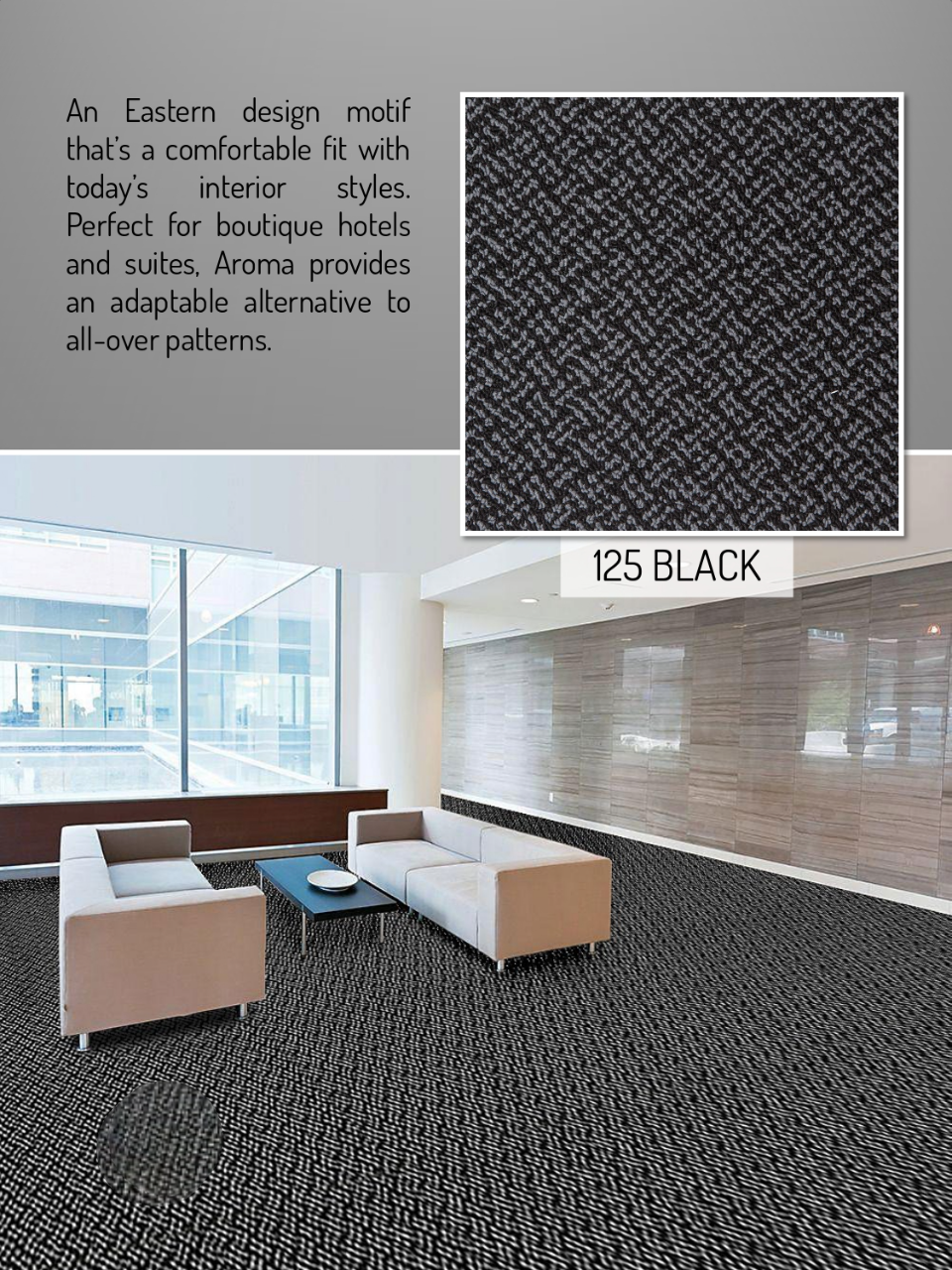 Enera Aroma Black Colour Commercial Flooring Carpet