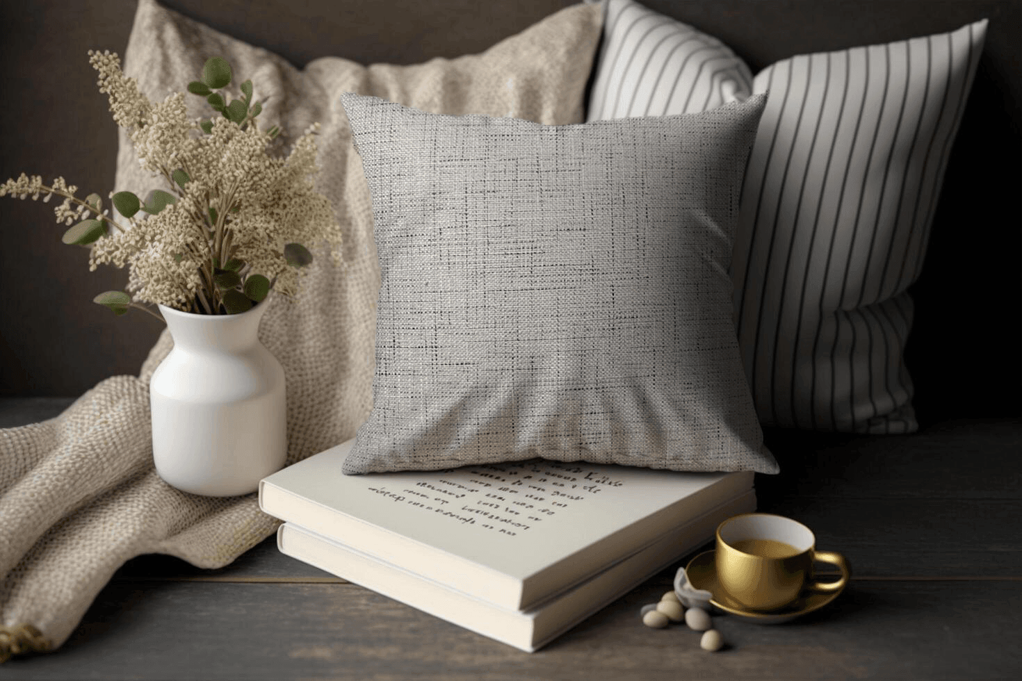 Enera SRM DELI SN 121 Grey Color 18x18 Inch Cushion Cover - enera