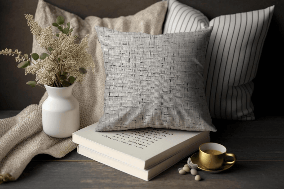 Enera SRM DELI SN 121 Grey Color 18x18 Inch Cushion Cover - enera