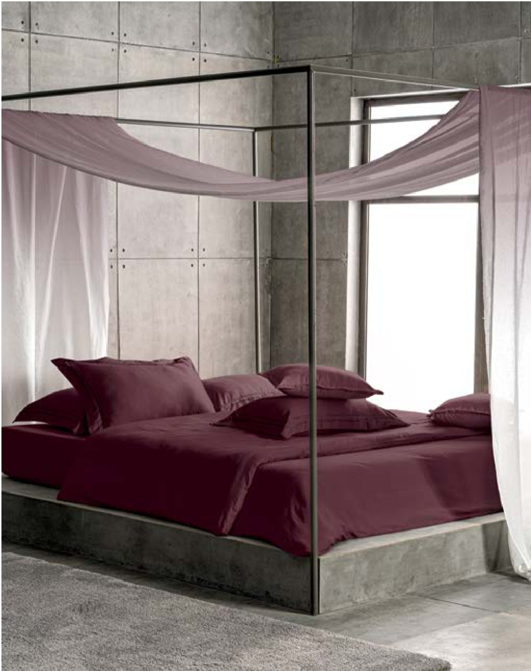 D Decor Spotlight Collection Wine Color Plain King Size Double Bedsheet | Luxurious & Stylish | Enera