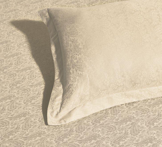 D'Decor Jacquard Collection Amelia Ivory Color Plain King Size double Bedsheet with 2 pillow covers - enera