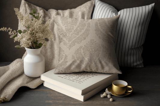 Enera SRM SAMA A103 Peach Color 18x18 Inch Cushion Cover - enera