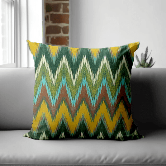 Enera SRM KILI 304 Multi Green Color 18x18 Inch Cushion Cover - enera