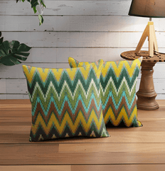 Enera SRM KILI 304 Multi Green Color 18x18 Inch Cushion Cover - enera