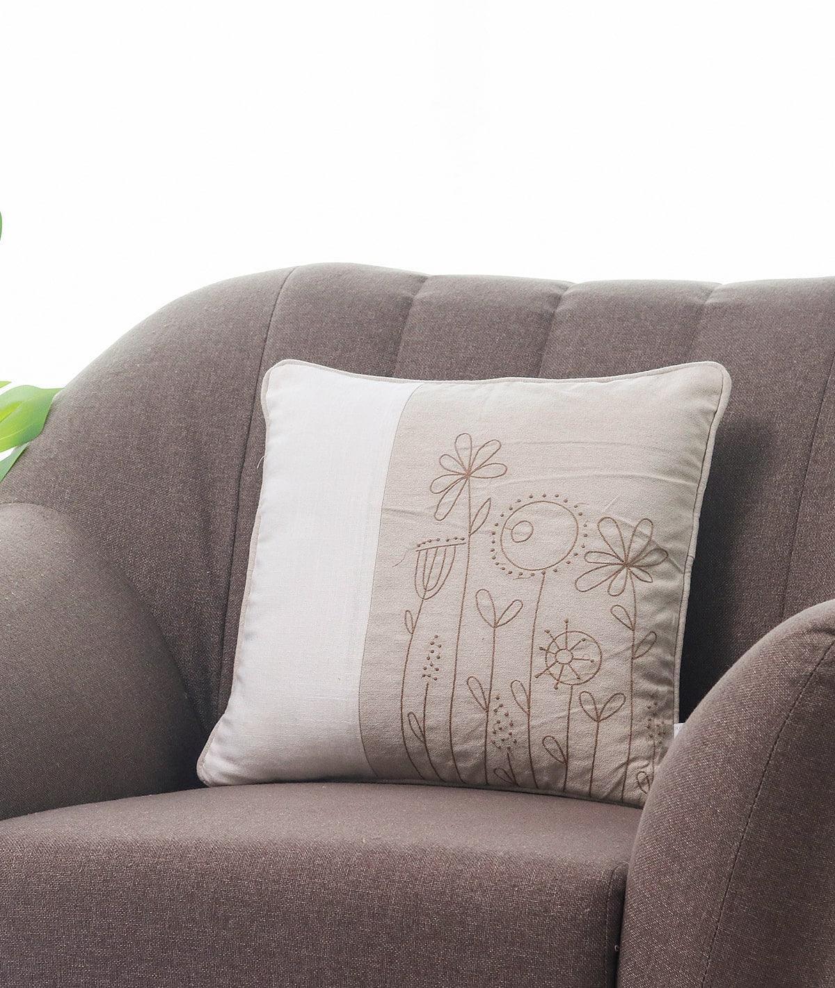 Enera Ivory Color 16x16 Inch Cushion Cover - enera