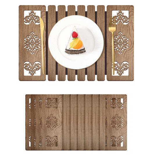 enera Wooden Dining & Side Table Mat – 30cm x 45 cm, Pack of 6 - enera