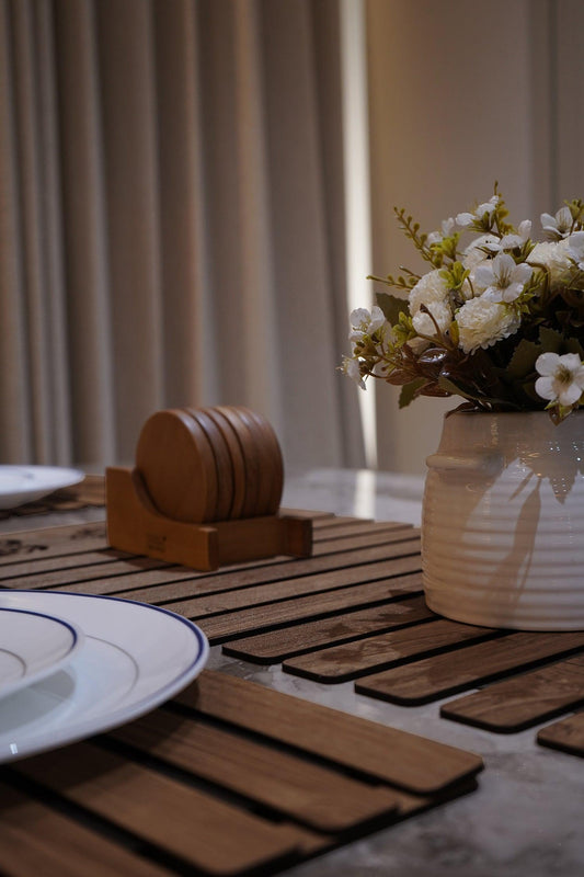 Enera Marc Mdf Wooden Almond Color Table Mat - enera
