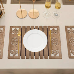 enera Wooden Dining & Side Table Mat – 30cm x 45 cm, Pack of 6 - enera
