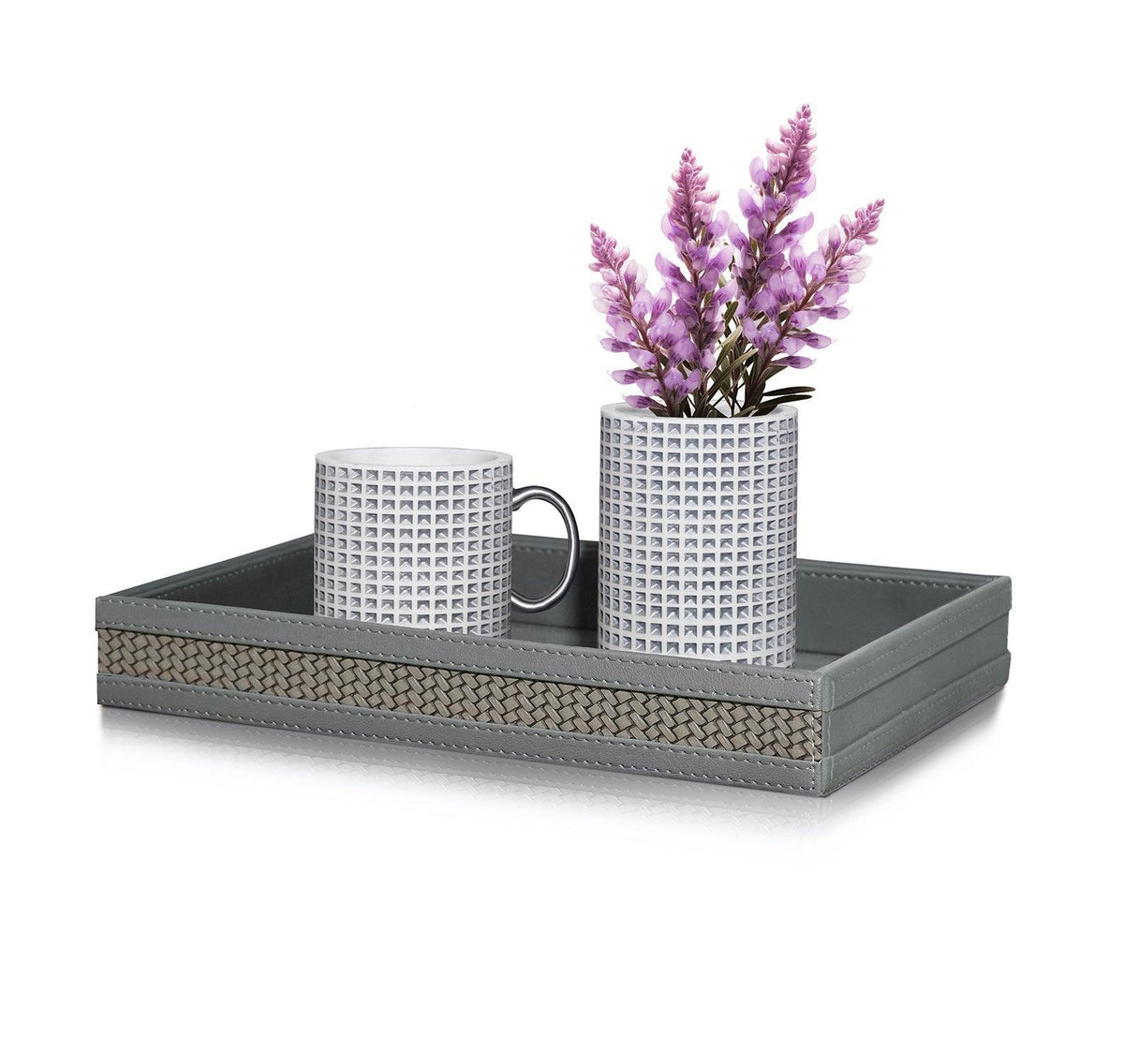 Enera Vivid Grey Color Rectangle Small Tray - enera