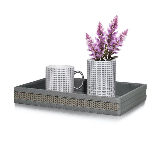 Enera Vivid Grey Color Rectangle Small Tray - enera