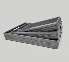 Enera Vivid Grey Color Rectangle Small Tray - enera