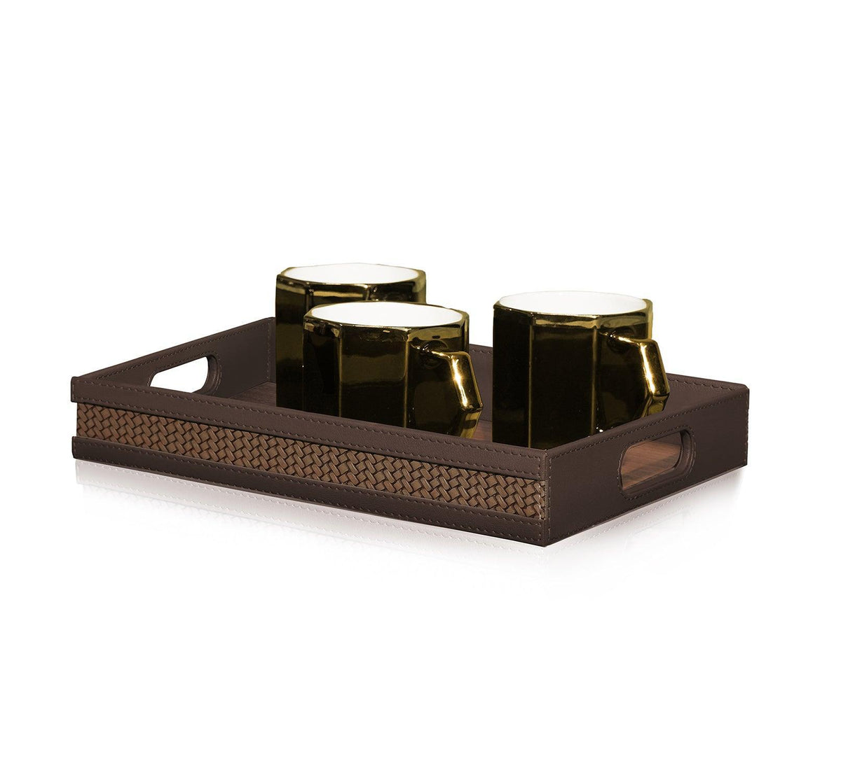 Enera Vivid Rectangle Medium Tray in Brown Color - enera