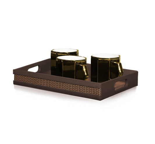 Enera Vivid Rectangle Medium Tray in Brown Color - enera