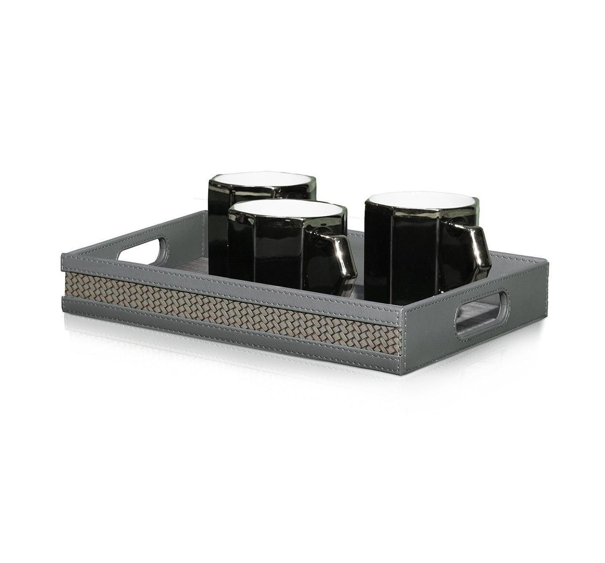 Enera Vivid Grey Color Rectangle Medium Tray - enera