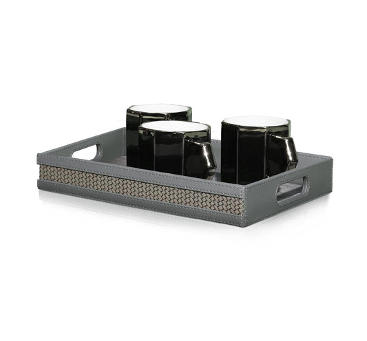 Enera Vivid Grey Color Rectangle Medium Tray - enera