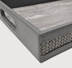 Enera Vivid Grey Color Rectangle Medium Tray - enera