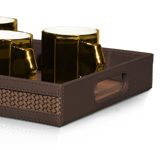 Enera Vivid Brown Color Rectangle Big Tray - enera