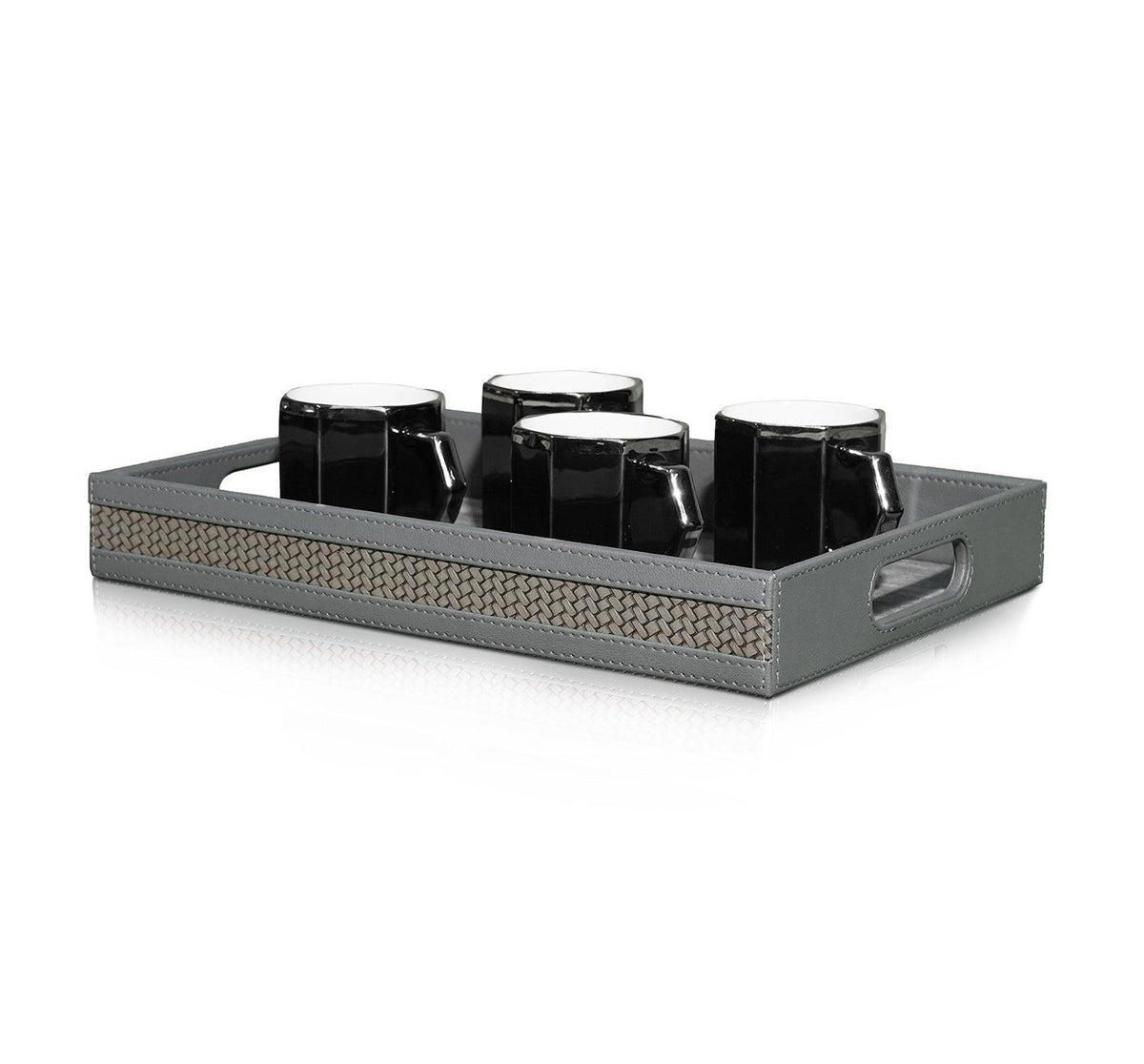 Enera Vivid Grey Color Rectangle Big Tray - enera