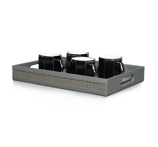 Enera Vivid Grey Color Rectangle Big Tray - enera
