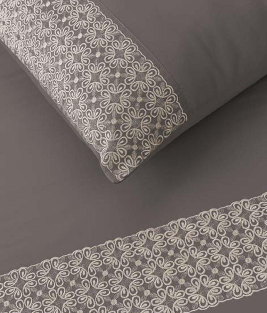 D'Decor Urban Timeless Collection Classique Cement Color Plain King Size double Bedsheet with 2 pillow covers - enera