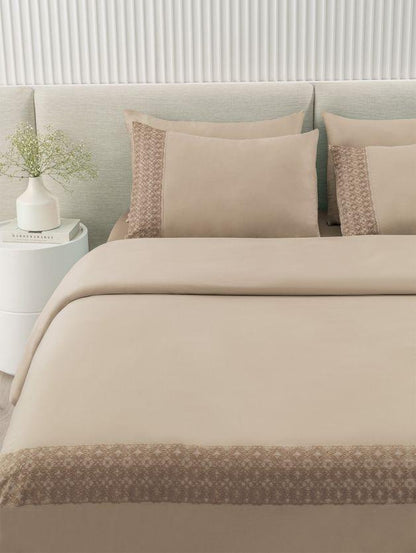 D'Decor Urban Timeless Collection Classique Linen Color Plain King Size double Bedsheet with 2 pillow covers - enera