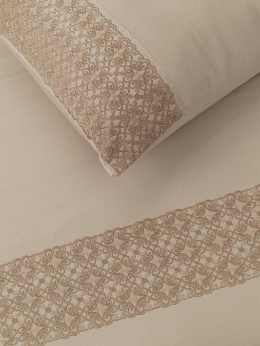 D'Decor Urban Timeless Collection Classique Linen Color Plain King Size double Bedsheet with 2 pillow covers - enera