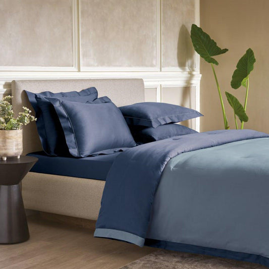 D'Decor Snuggle Collection Coastal-Dusty Blue-Eclipse Color BIB014 Double Bed in a Bag - enera