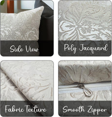 Enera DDR DRTX10 SN 1019 Silver Ivory Color 16x16 Inch Cushion Cover - enera