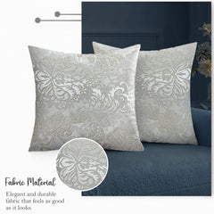 Enera DDR DRTX10 SN 1019 Silver Ivory Color 16x16 Inch Cushion Cover - enera