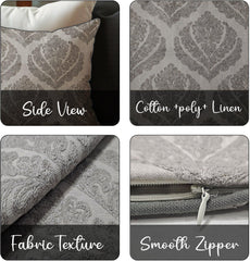 Enera SRM SAMA A104 BDR Embroidery Grey Color 12x12 Inch Cushion Cover - enera