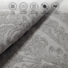 Enera SRM SAMA A104 BDR Embroidery Grey Color 12x12 Inch Cushion Cover - enera