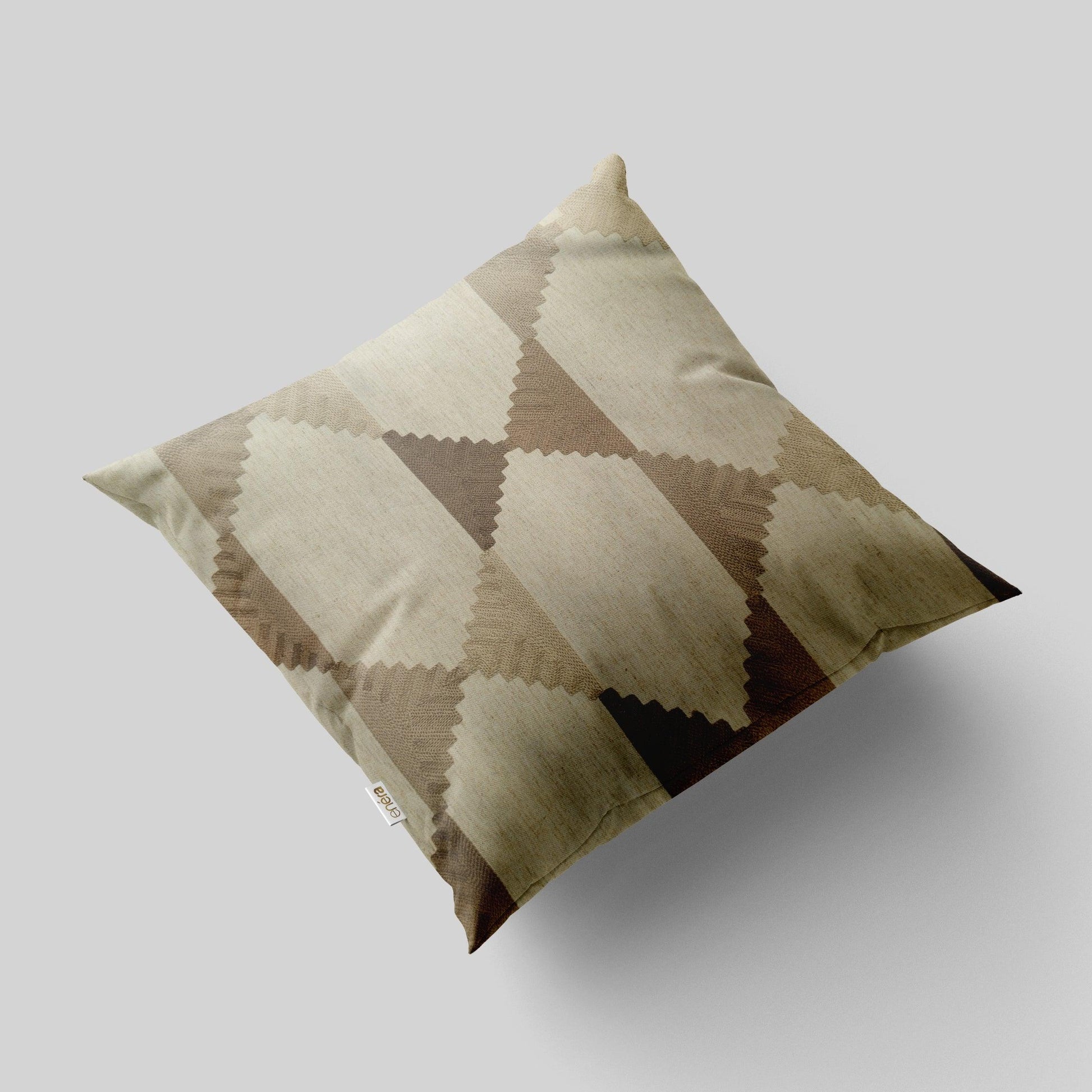 Enera SRM sama Beige & Brown Color 16x16 Inch Cushion Cover