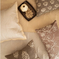 Enera Prime Magnolia Sand & Beige King Size Bed Cover - enera