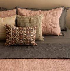 Enera Prime Magnolia Old Rose & Dark Grey King Size Bed Cover - enera