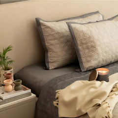 Enera Prime Arban Beige & Dark Grey King Size Bed Cover - enera