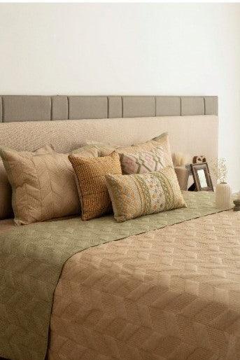 Enera Prime Astor Forest Green & Sand King Size Bed Cover - enera