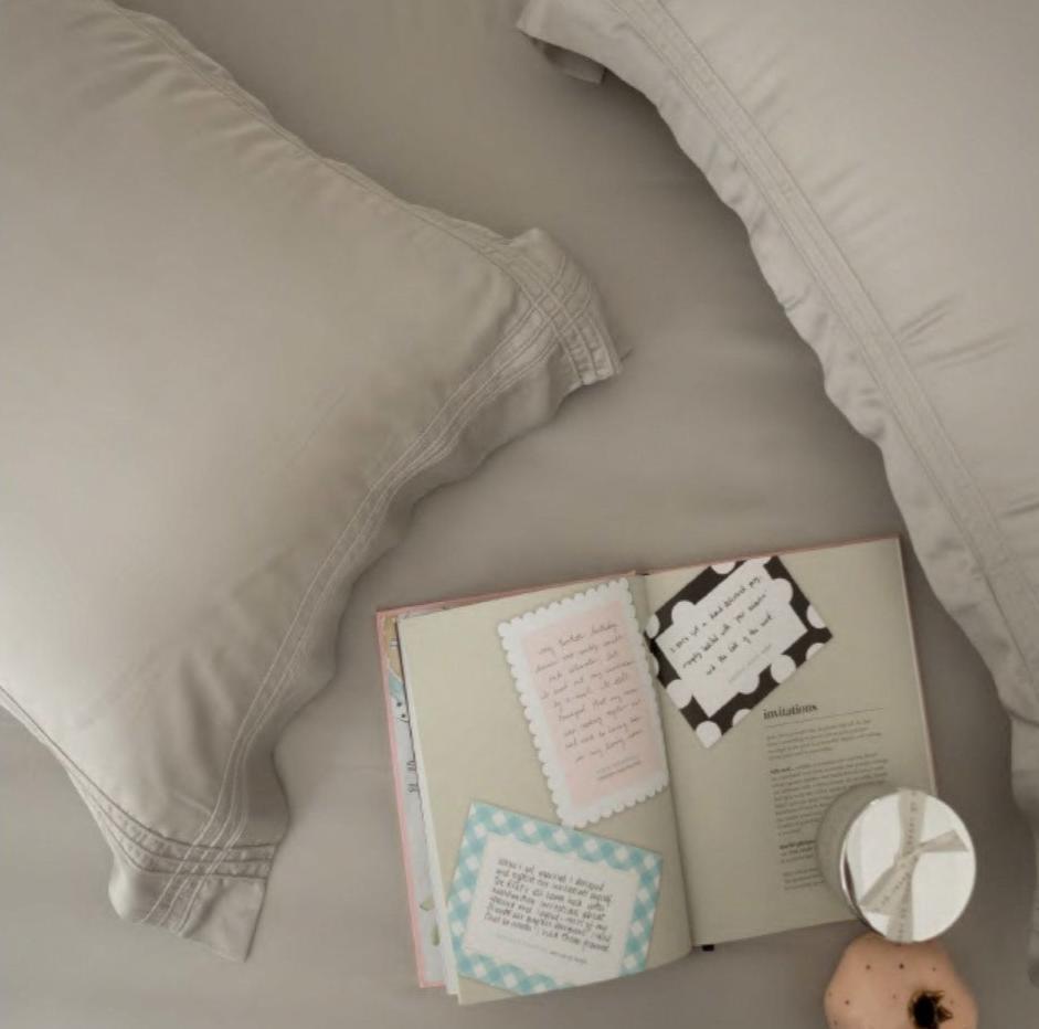 Enera Bamboo Collection Modern Grey Color Plain King Size double Bedsheet with 2 pillow covers - enera