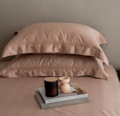 Enera Bamboo Collection Creme Color Plain King Size double Bedsheet with 2 pillow covers - enera
