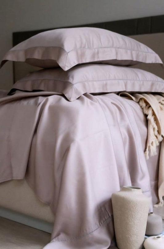 Enera Tencel Collection Lavender Color Plain King Size double Bedsheet with 2 pillow covers - enera