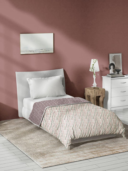 Enera Scarlet Printed White Color Single Bed Dohar - enera
