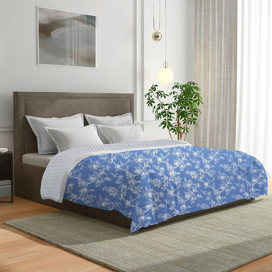 Enera Scarlet Printed Sky Blue Color Double Bed Dohar - enera