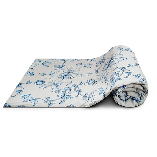 Enera Saffron Printed Cream & Blue Color Single Bed Dohar - enera